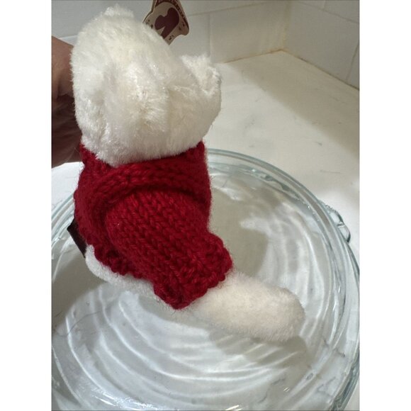 Ty Attic Treasures Nicholas the White Bear 6015 Red Sweater Vintage 1993 Retired - Picture 7 of 8